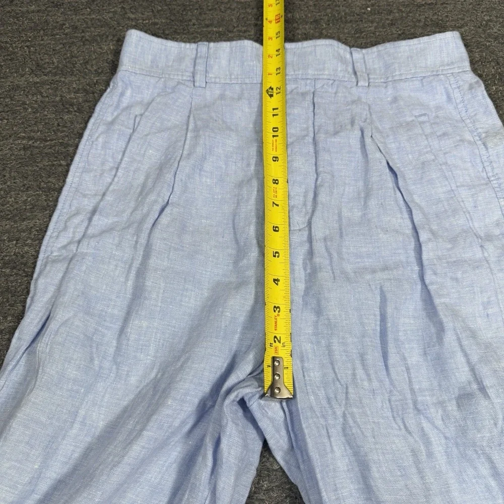 Everlane Linen Set Women 6 Light Blue Wide Leg Pants Beach Resort Nautical Coast